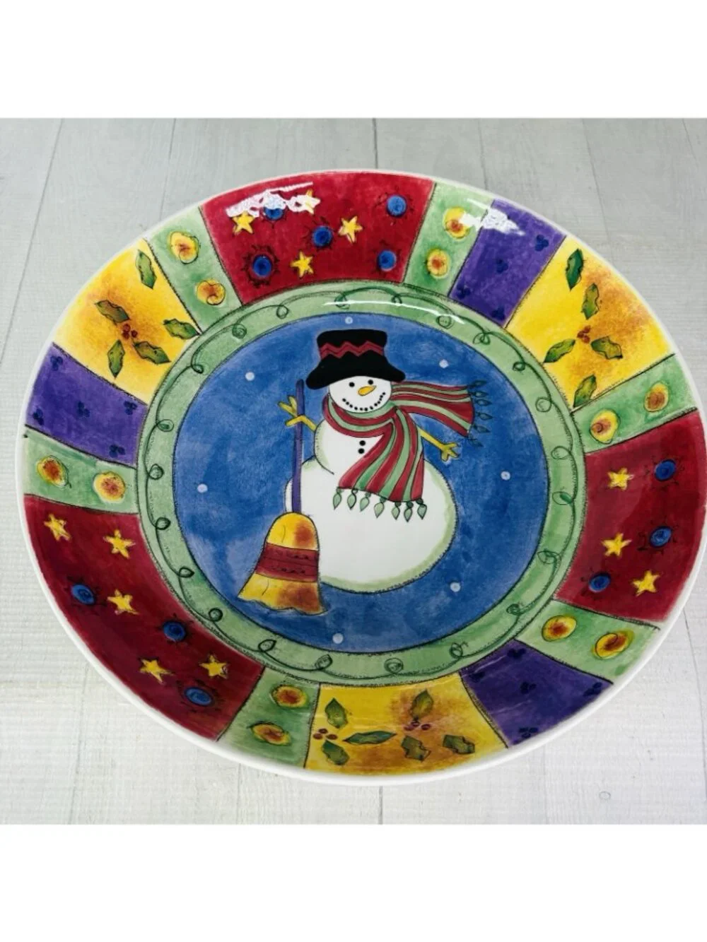 Sango Sue Zipkin SWEET SHOPPE CHRISTMAS 3041 Snowman Ceramic Pasta Serving Bowl